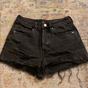 Button up jean shorts